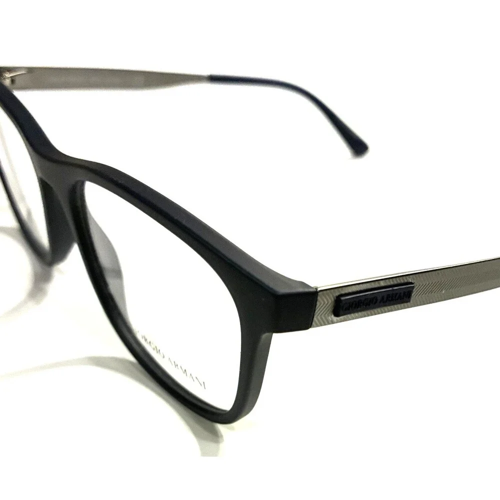 NEW Giorgio Armani AR7165 5065 Mens Blue Rubber Square Eyeglasses Frames 55/18